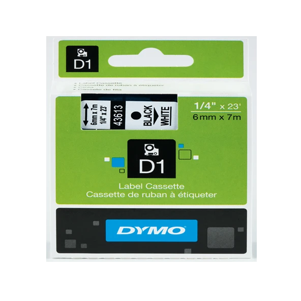 Dymo D1 Şerit 6X7 Mt Beyaz-Siyah 43613 S0720780 ürün görseli 1