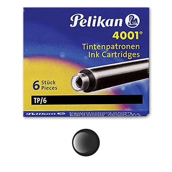 Pelikan 4001 Royal Dolma Kalem Kartuşu Siyah Küçük 6 Lı Pl-301218-Ktsı (1 Paket 6 Adet) ürün görseli 1