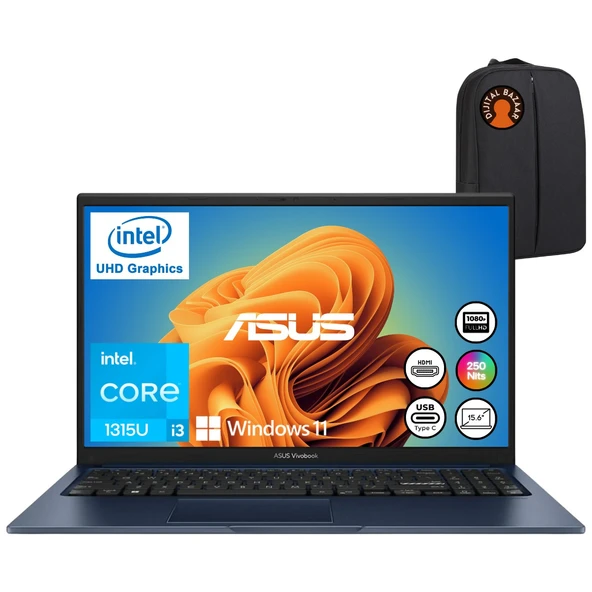 Vivobook 15 X1504VA Intel Core I3 1315U 16GB 1tb SSD W11 15.6" Taşınabilir Bilgisayar + Djt Çanta ürün görseli 1