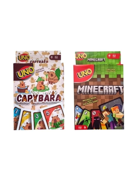 Capybara Uno ve Minecraft Uno Oyun Kartları 2'li Set ürün görseli 1