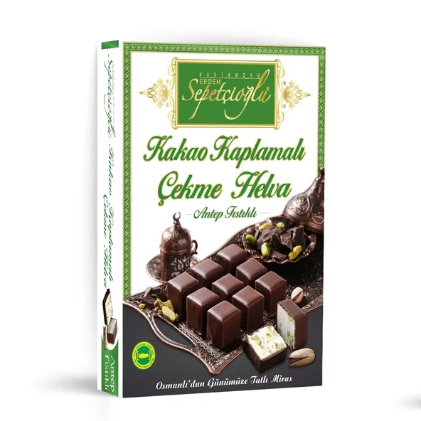 Sepetçioğlu Kastamonu Meşhur Kakao Kaplamalı Antep Fıstıklı Çekme Helva 160G ürün görseli 1