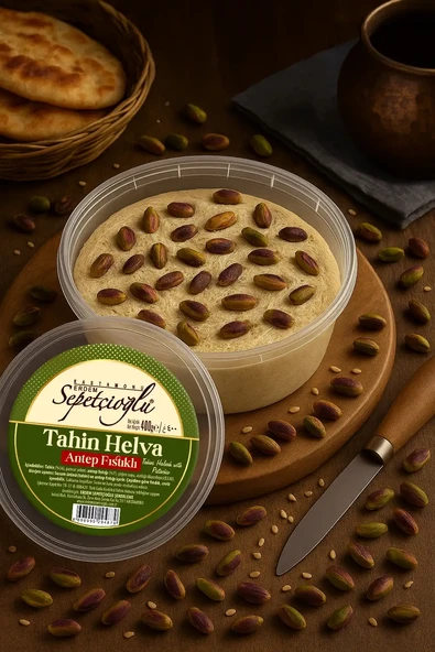 Sepetçioğlu Kastamonu Meşhur Antep Fıstıklı Kürek Tahin Helva 400 G ürün görseli 1