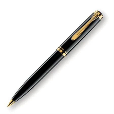 Pelikan K200 Tükenmez Kalem 14 Ayar Altın Kaplama Metal Siyah Pel-K200D ürün görseli 1