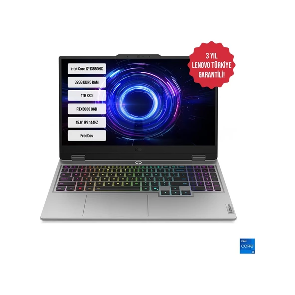 Loq 15IRX10 83JE00J5TR-06 I7-13650HX 32GB Ddr5 1tb SSD RTX5060-8GB 15.6" IPS 144Hz Freedos ürün görseli 1