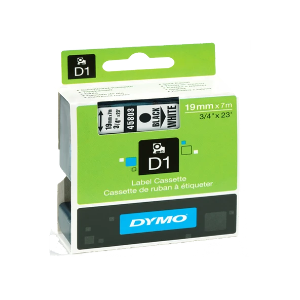 Dymo D1 Şerit 19X7 Mt Beyaz-Siyah 45803 S0720830 ürün görseli 1