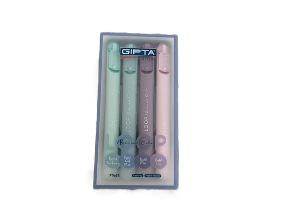 BENİSA SHOP GIPTA FOSFORLU KALEM SETİ HIGHLIGHTER KALEM SOFT RENKLER(4'LÜ)fosforlu keçeli kalem canlı ürün görseli 1