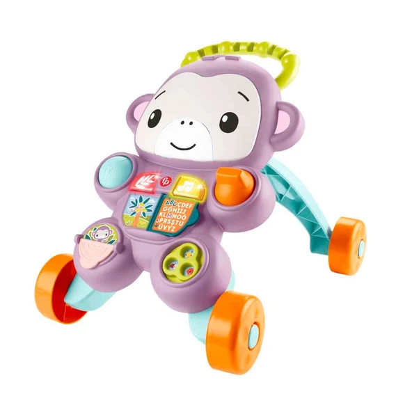 Fisher Price Sesli ve Işıklı Benimle Öğren Mor Maymun Yürüteç JGW94 ürün görseli 1