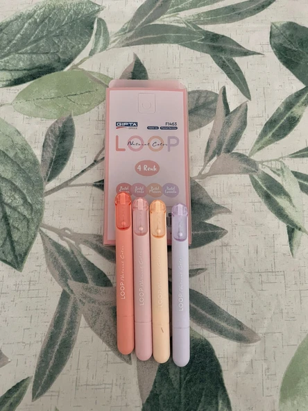 BENİSA SHOP GIPTA FOSFORLU KALEM SETİ HIGHLIGHTER KALEM SOFT RENKLER(4'LÜ) keçeli kalem fosforlu canlı renkler ürün görseli 1