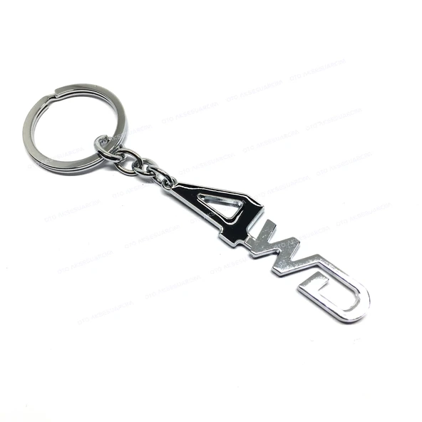 4WD Metal Oto Anahtarlık Siyah Krom ürün görseli 1