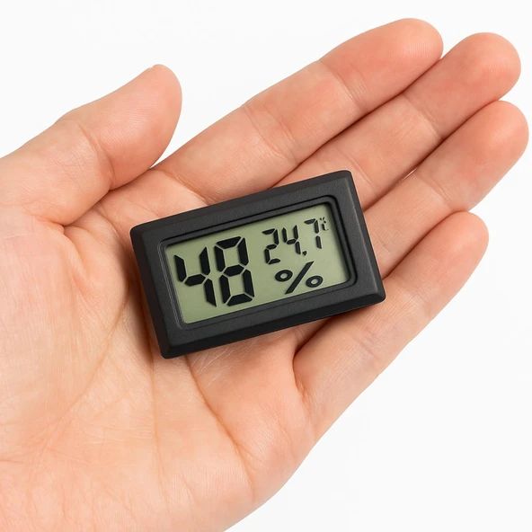 Perlotus Dijital LCD Nem Sıcaklık Ölçer Mini Termometre ürün görseli 1