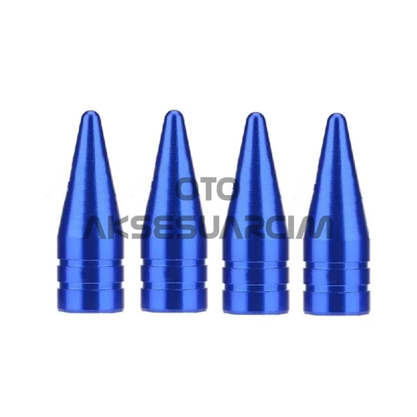 Alüminyum Sivri Sibop Kapağı Mavi 4'lü 32mm ürün görseli 1