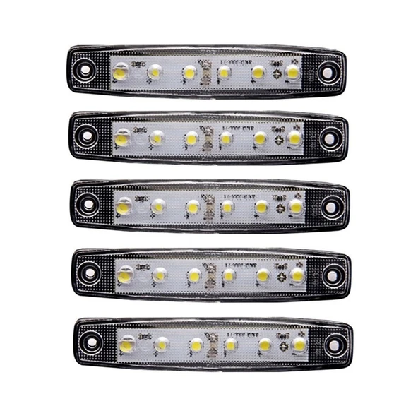 Beyaz Parmak Led Dorse Lamba 6 Ledli 12-24V 5'li ürün görseli 1
