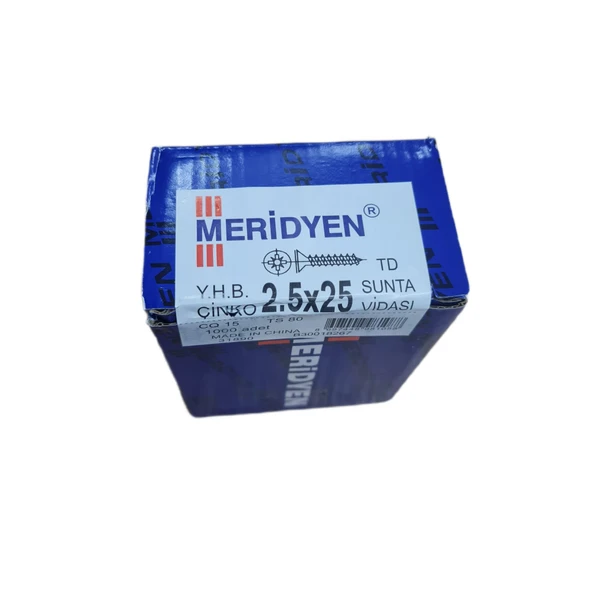 Meridyen Sunta Vidası 2,5 x 25 mm (Kutu İçinde 1000 Adet Bulunmaktadır.) ürün görseli 1
