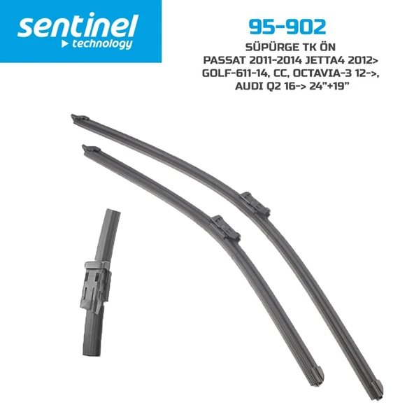 Sentinel Audi Q2 Jetta 4 Golf 6 Passat CC Octavia 3 Orijinal Silecek 600-480mm ürün görseli 1