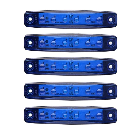 Mavi Parmak Led Dorse Lamba 6 Ledli 12-24V 5'li ürün görseli 1