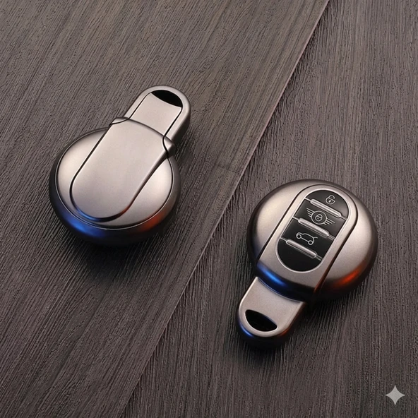 Mini Cooper-S Uyumlu Smart 3 Buton Silikon Oto Anahtar Kumanda Kabı Kılıf Gri ürün görseli 1