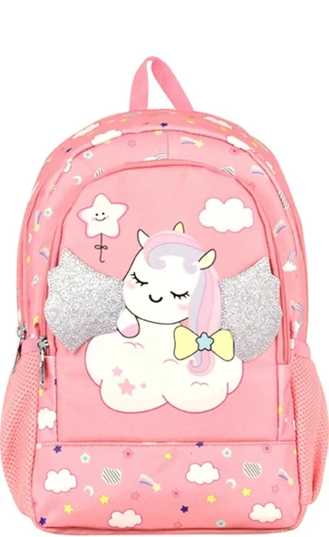 İT ÇANTA unicorn ışıltılı kanatlar kız çocuk okul çantası ürün görseli 1