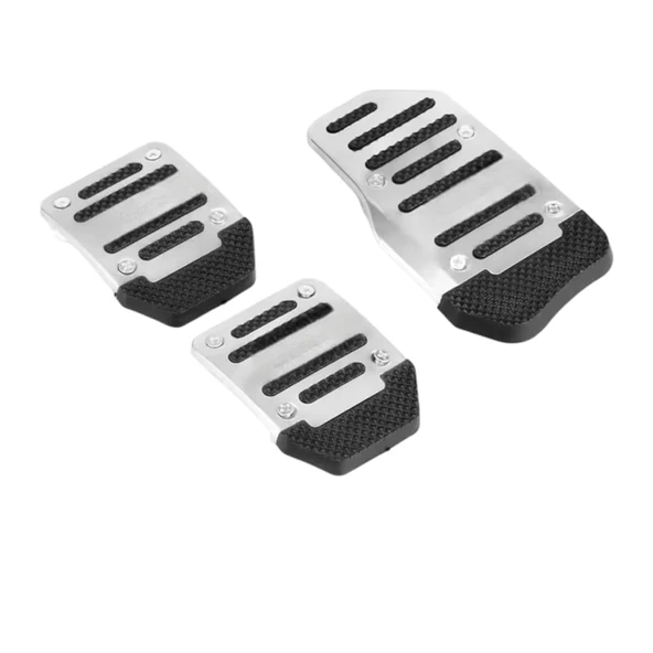 Universal Manuel Metal Pedal Seti 3 Parça Krom Siyah ürün görseli 1