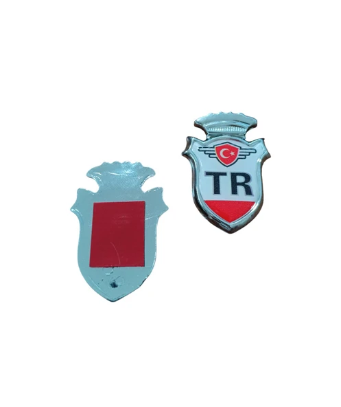 Tr Yazılı Türk Bayraklı  Arma Damla Etiket Kırmızı 2'li ürün görseli 1