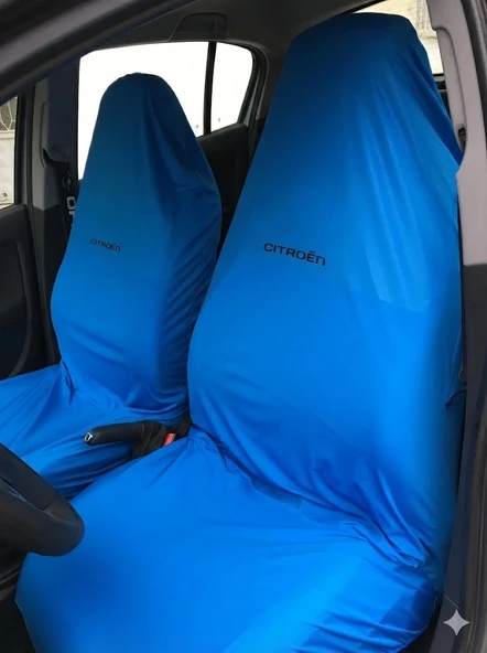 Likralı Kumaş Servis Kılıfı Ön 2'li Citroen Yazılı Mavi ürün görseli 1