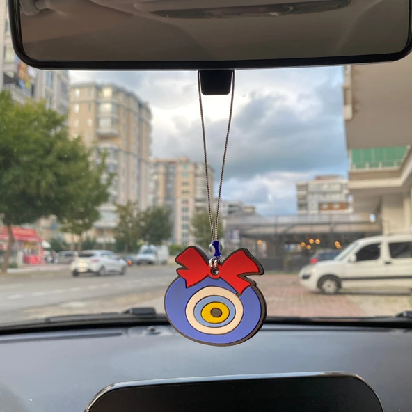 Nazar Boncuklu Silikon Dikiz Ayna Süsü ürün görseli 1