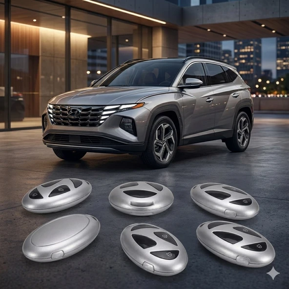 Hyundai Tuscon Ioniq Uyumlu Smart 3 Buton Silikon Oto Anahtar Kumanda Kabı Kılıf Gri ürün görseli 1