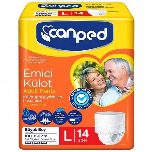Canped Emici Külot Büyük L (Large) 14 Adet Hasta Bezi 110-150 CM ürün görseli 1