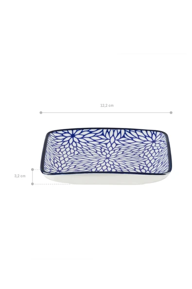 Rêve Bleu Drancy New Bone China Kare Tabak - Resim 3