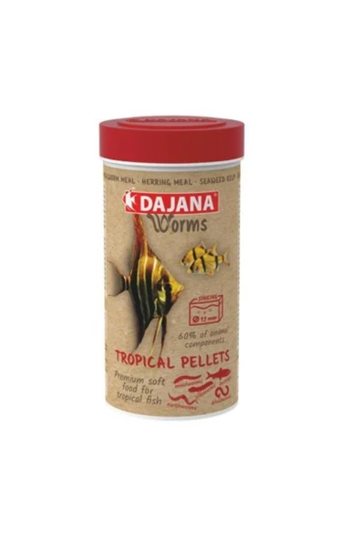 Dajana Worms Tropical Pellets Soft 100 Ml 50 Gr Skt : 05/2027 ürün görseli 1