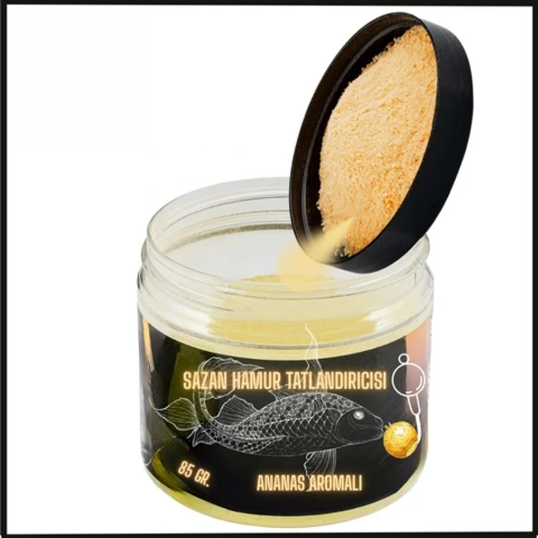 Uyguna-Yakala Ananas Aromalı -Sazan Hamur Tatlandırıcısı -Toz Dip Yemi -OM.200 ürün görseli 1