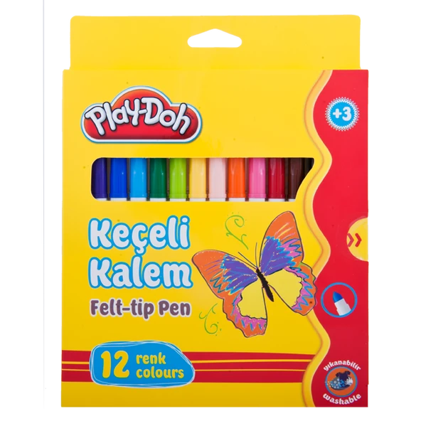 Play-Doh Keçeli Kalem 12 Renk Karton Kutu 5 Mm Play-Ke007 ürün görseli 1