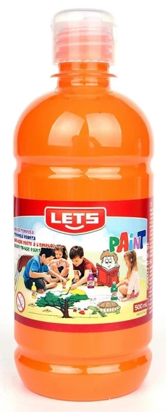 Lets L-5102 Guaj Boya Plastik Şişe Turuncu 500 Ml. ürün görseli 1