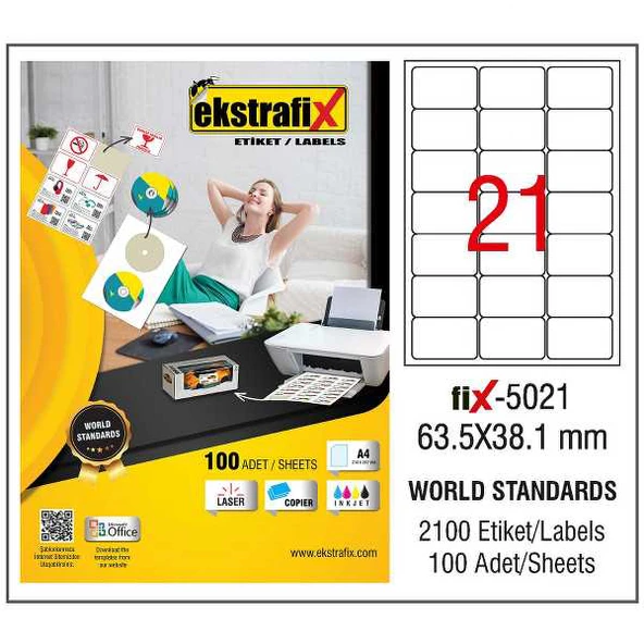 Ekstrafix Lazer Etiket 63,5X38,1Mm Fix-5021 8699071024064 ürün görseli 1