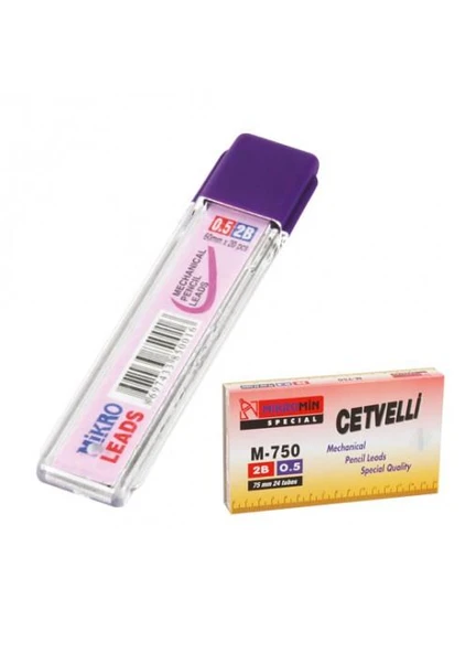 Mikro M-750 Min Cetvelli 0,5 Mm Versatil Kalem Ucu 2B 75 Mm 24 Lü (1 Paket 24 Tüp) ürün görseli 1