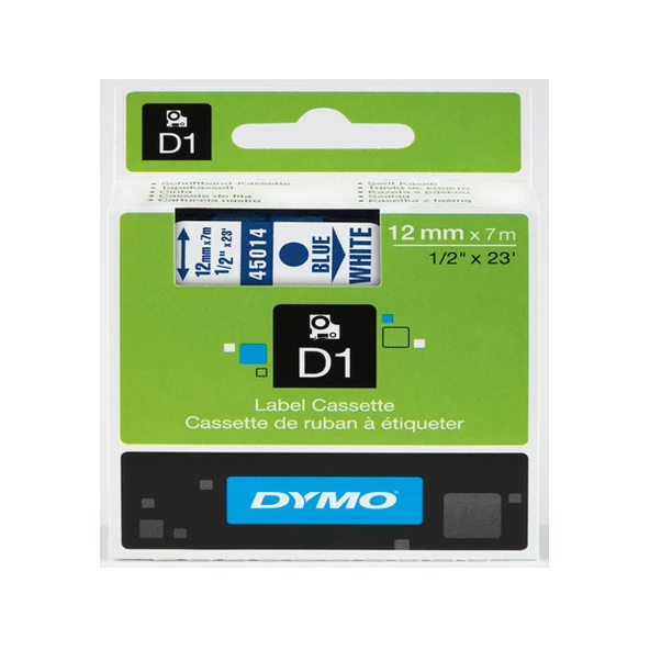 Dymo D1 Şerit 12X7 Mt Beyaz-Mavi 45014 S0720540 ürün görseli 1