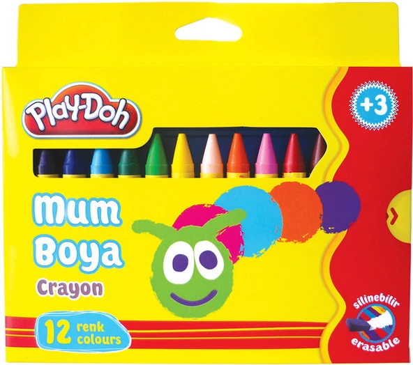 Play-Doh Crayon Mum Boya 12 Renk Karton Kutu 11 Mm Play-Cr005 ürün görseli 1