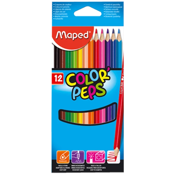 Maped Color’Peps 12 Renk Boya Kalemi Karton Kutu 183212 ürün görseli 1