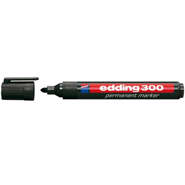 Edding E-300 Siyah Permanent Markör Kalemi 10 Lu Ed30001 (1 Paket 10 Adet) ürün görseli 1