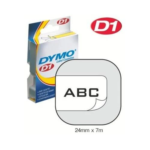 Dymo D1 Şerit 24X7 Mt  Beyaz- Siyah 53713 S0720930 ürün görseli 1