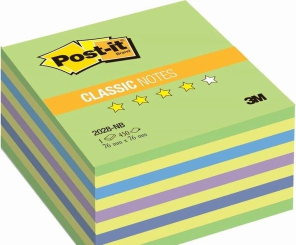 Post-it Yapışkanlı Not Kağıdı Küp Gökkuşağı 450 Yaprak 76x76 Yeşil Tonları 2028NB ürün görseli 1