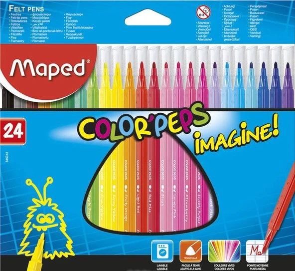 Maped 845722 Keçeli Boya Kalemi Peps Ocean 24 Renk ürün görseli 1