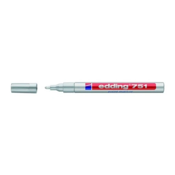 Edding 751 Markör Boya Kalemi 1-2 Mm Gümüş Yuvarlak Uçlu (10 Lu Paket) ürün görseli 1