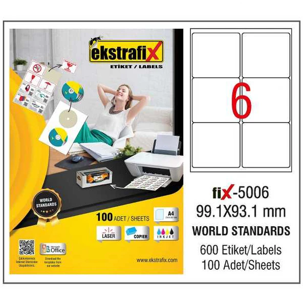 Ekstrafix Lazer Etiket 99,1X93,1Mm Fix-5006 8697659889647 ürün görseli 1