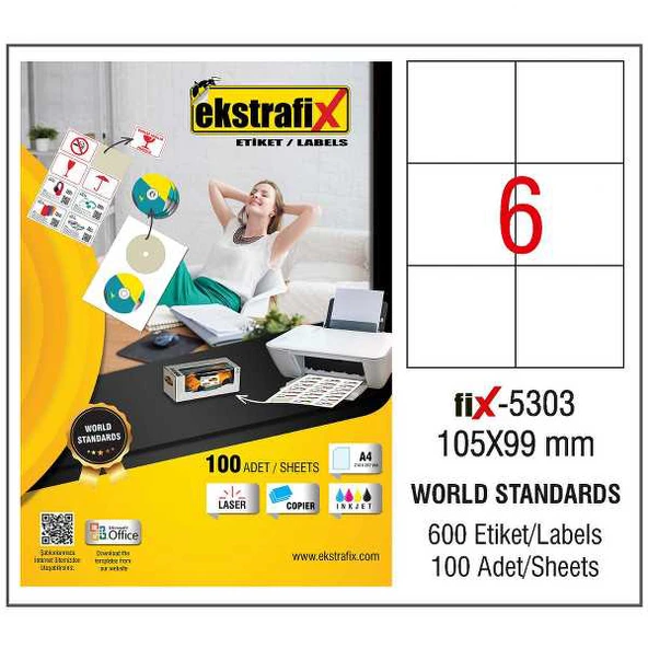 Ekstrafix Lazer Etiket 105X99M Fix-5303 8699071153030 ürün görseli 1