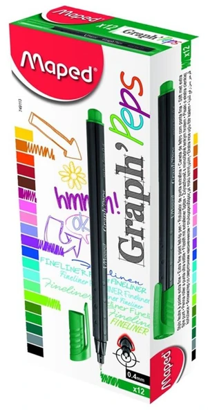 Maped 749113 Fineliner Keçe Uç Kalem 12 Li Çim Yeşli Yeni (1 Paket 12 Adet) ürün görseli 1