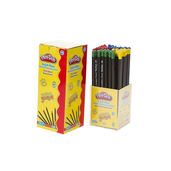 Play-Doh Play-Kk009 Siyah Yuvarlak Kurşun Kalem 72 Li Stand (1 Paket 72 Adet) ürün görseli 1