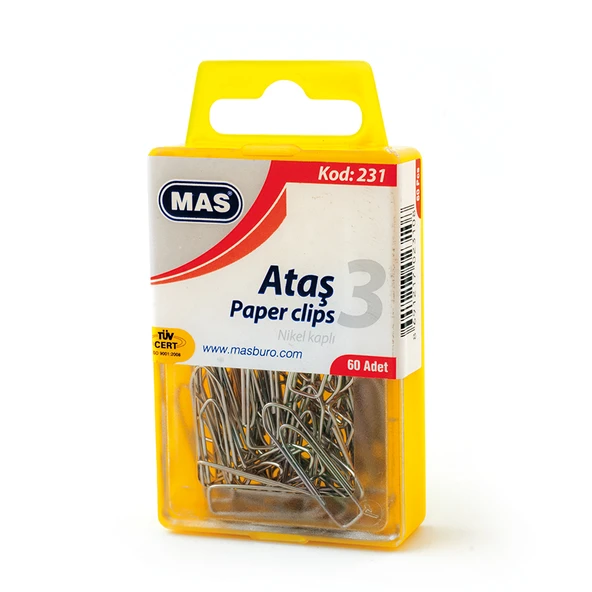 Mas 231 Ataş Kristal Kutu Metal No:3 60 Li (12 Kutu) ürün görseli 1