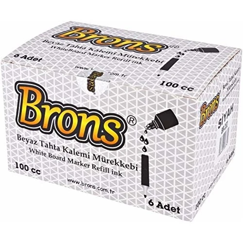 Brons Br-354 Beyaz Tahta Kalem Mürekkebi 100 Cc Mavi 6 Li (1 Paket 6 Adet) ürün görseli 1