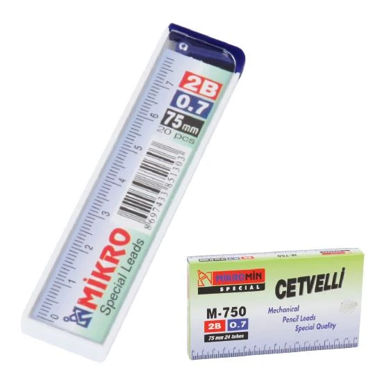 Mikro M-750 Min Cetvelli 0,7 Mm Versatil Kalem Ucu 2B 75 Mm 24 Lü (1 Paket 24 Tüp) ürün görseli 1