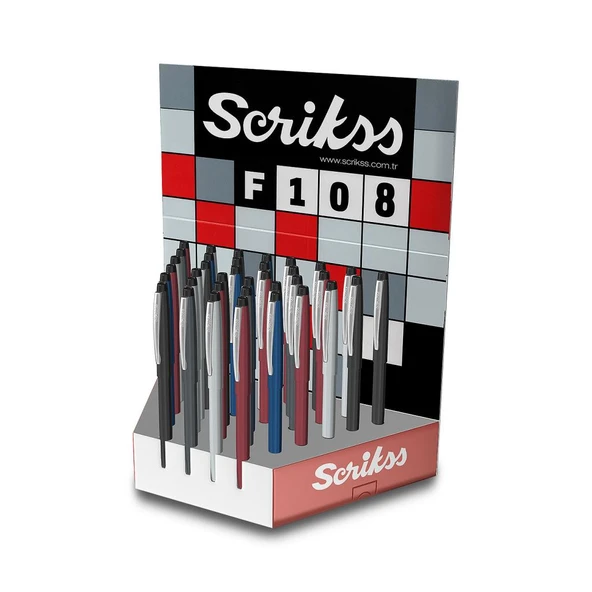 Scrikss F-108 Tükenmez Kalem Karışık Renklerde (36 Lı Paket) ürün görseli 1